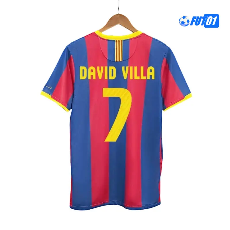 Camiseta DAVID VILLA 7 Calidad Premium Barcelona Home Primera Equipación 2010/11 Vintage