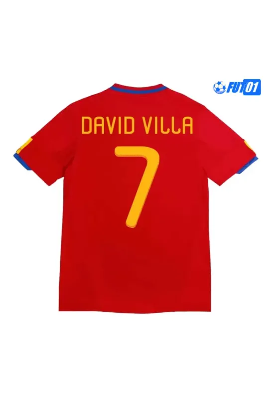 Camiseta DAVID VILLA 7 Futbol España Local Primera Equipación 2010 Antigua