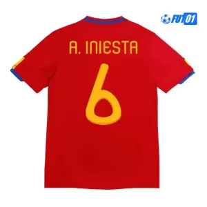 Camiseta A.INIESTA 6 Calidad Premium España Home 2010 Vintage