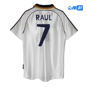 Camiseta RAUL 7 Barata Real Madrid Home Primera Equipación 1998/00 Vintage