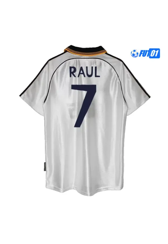 Camiseta RAUL 7 Barata Real Madrid Home Primera Equipación 1998/00 Vintage