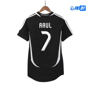 Camiseta RAUL 7 Replica Real Madrid Visitante Segunda Equipación 2006/07 Retro