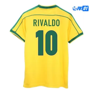 Camiseta RIVALDO 10 Calidad Premium Brasil Local Primera Equipación 1998 Clasico