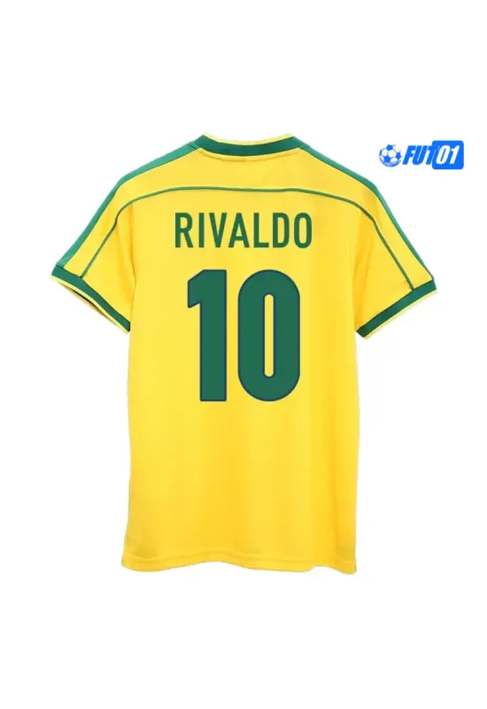 Camiseta RIVALDO 10 Calidad Premium Brasil Local Primera Equipación 1998 Clasico