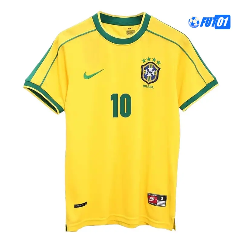 Camiseta RIVALDO 10 Calidad Premium Brasil Local Primera Equipación 1998 Clasico
