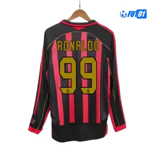 Camiseta RONALDO 99 Replica AC Milan Home Primera Equipación 2006/07 Antigua ML