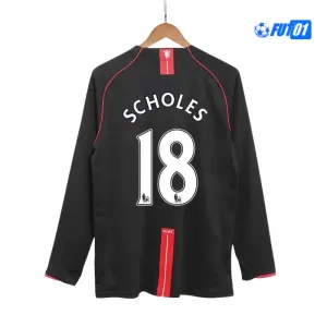 Camiseta SCHOLES 18 Calidad AAA Manchester United Away Segunda Equipación 2007/08 Retro ML