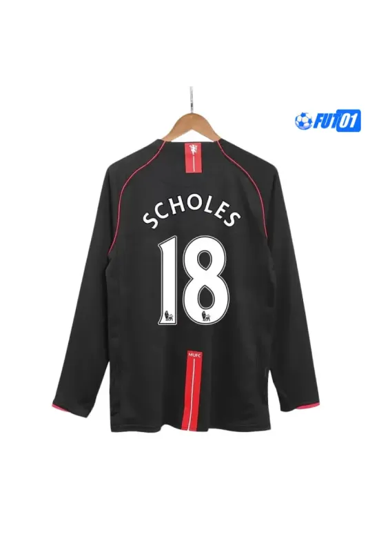 Camiseta SCHOLES 18 Calidad AAA Manchester United Away Segunda Equipación 2007/08 Retro ML