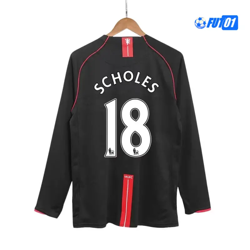 Camiseta SCHOLES 18 Calidad AAA Manchester United Away Segunda Equipación 2007/08 Retro ML