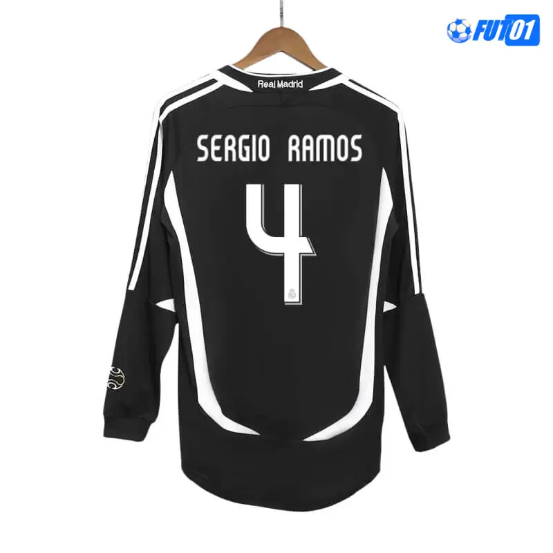 Camiseta SERGIO RAMOS 4 Barata Real Madrid Away Segunda Equipación 2006/07 Antigua ML
