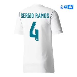 Camiseta SERGIO RAMOS 4 Calidad Premium Real Madrid Home Primera Equipación 2017/18 Vintage