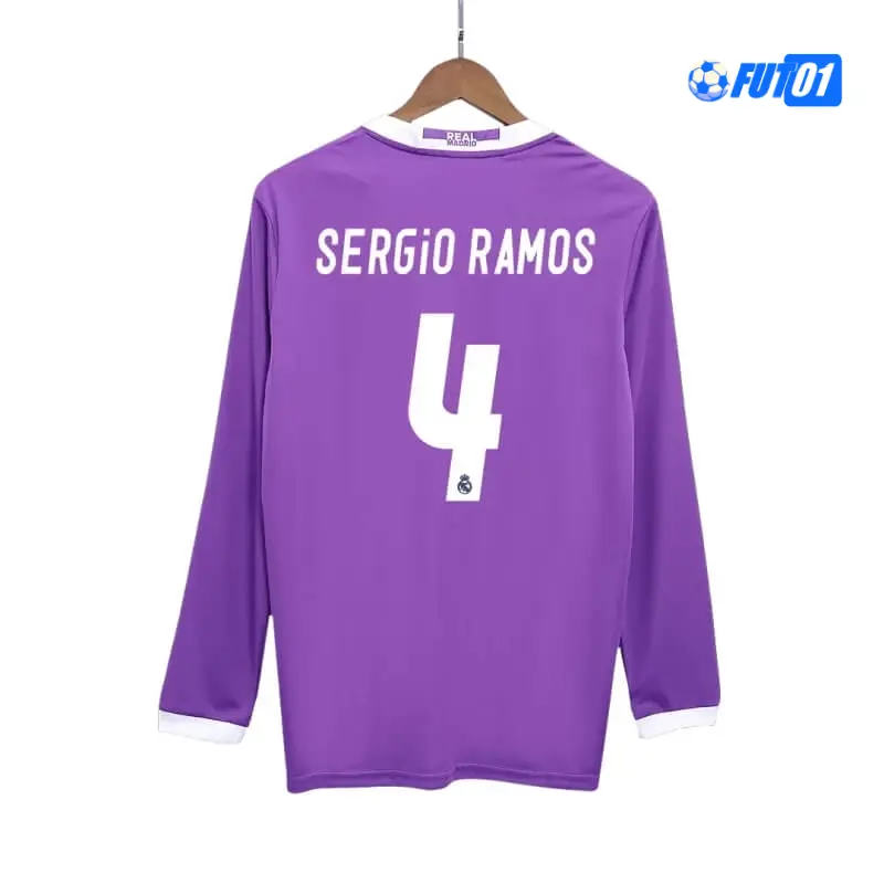 Camiseta SERGIO RAMOS 4 Calidad Premium Real Madrid Segunda Equipación 2016/17 Clasico ML