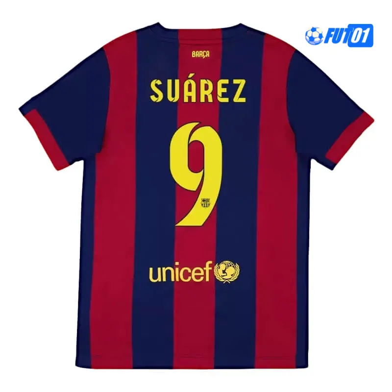 Camiseta SUÁREZ 9 Futbol Barcelona Primera Equipación 2014/15 Retro