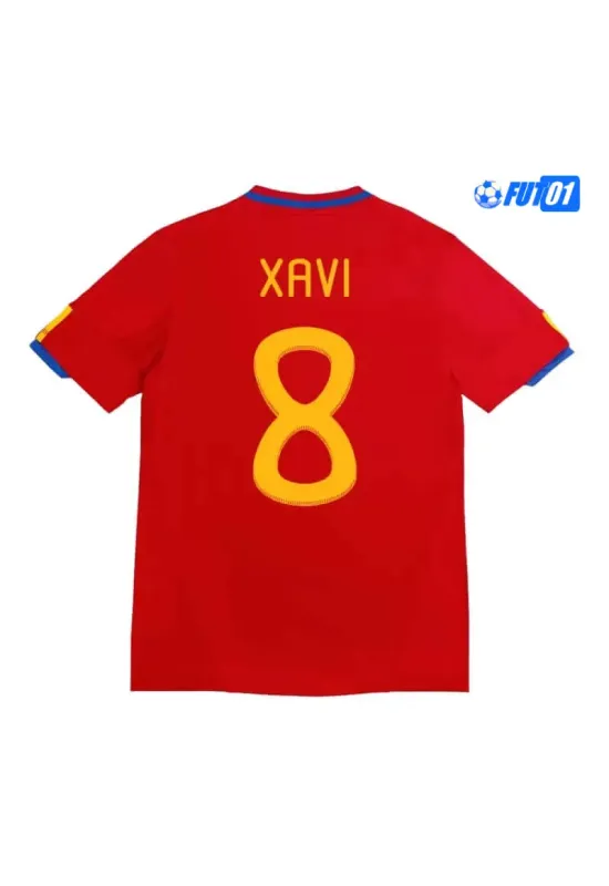 Camiseta XAVI 8 Replica España Home Primera Equipación 2010 Clasico