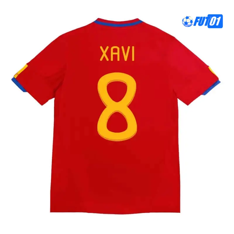 Camiseta XAVI 8 Replica España Home Primera Equipación 2010 Clasico