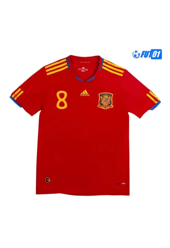 Camiseta XAVI 8 Replica España Home Primera Equipación 2010 Clasico