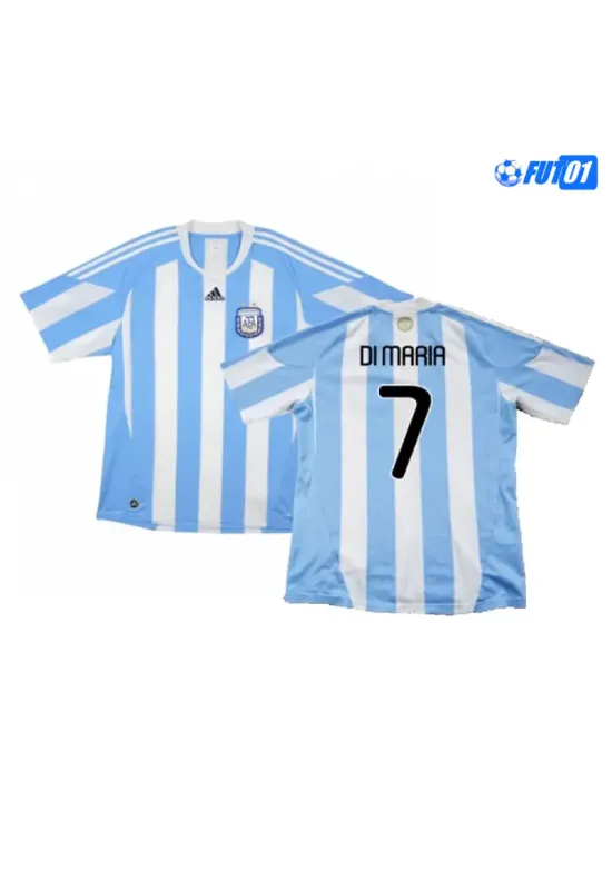 Camiseta DI MARIA 7 Barata Argentina Primera Equipación 2010 Antigua