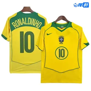 Camiseta RONALDINHO 10 Calidad THAI Brasil Primera Equipación 2004/06  Retro Clasico