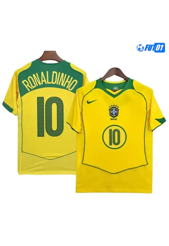 Camiseta RONALDINHO 10 Calidad THAI Brasil Primera Equipación 2004/06  Retro Clasico