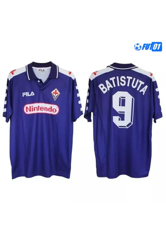 Camiseta BATISTUTA 9 Futbol Florencia Local Primera Equipación 1998 Retro