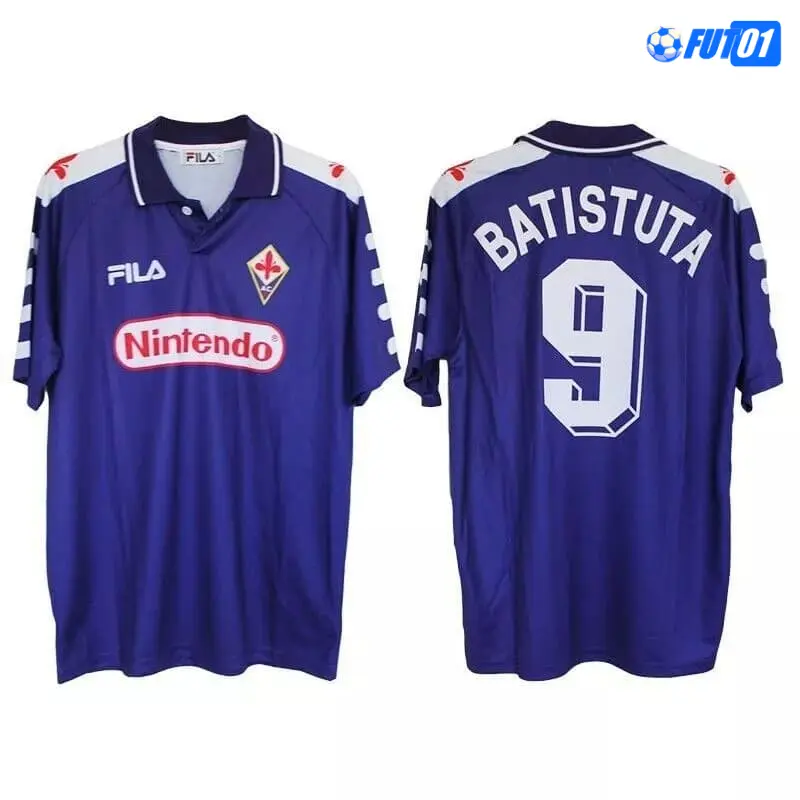 Camiseta BATISTUTA 9 Futbol Florencia Local Primera Equipación 1998 Retro