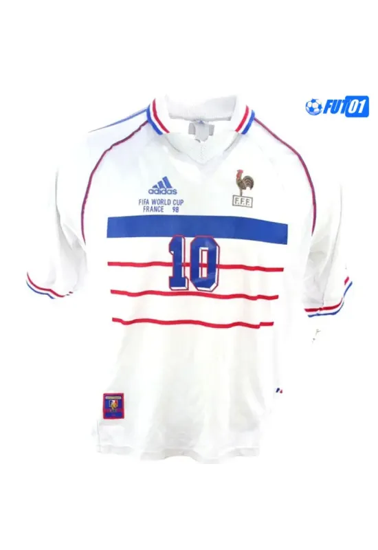 Camiseta ZIDANE 10 Calidad Premium Francia Visitante 1998  Retro Clasico