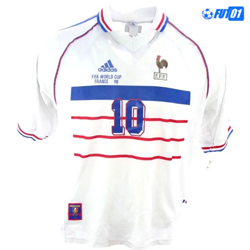 Camiseta ZIDANE 10 Calidad Premium Francia Visitante 1998  Retro Clasico