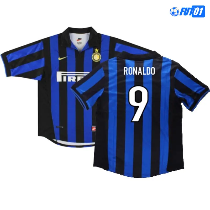 Camiseta RONALDO 9 Calidad Premium Inter de Milán Local Primera Equipación 1998/99 Vintage