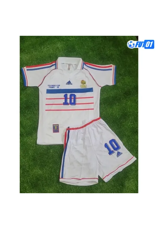 Camiseta ZIDANE 10 Barata Francia Visitante Segunda Equipación 1998 Retro