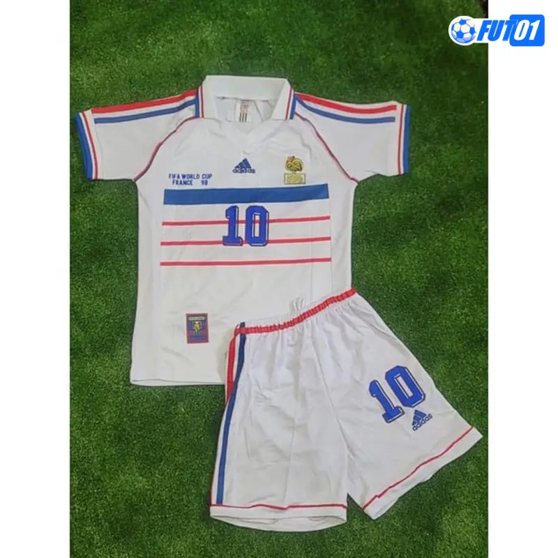 Camiseta ZIDANE 10 Barata Francia Visitante Segunda Equipación 1998 Retro