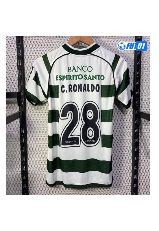 Camiseta C.RONALDO 28 Calidad AAA Lisboa Home Primera Equipación 2002/03 Antigua