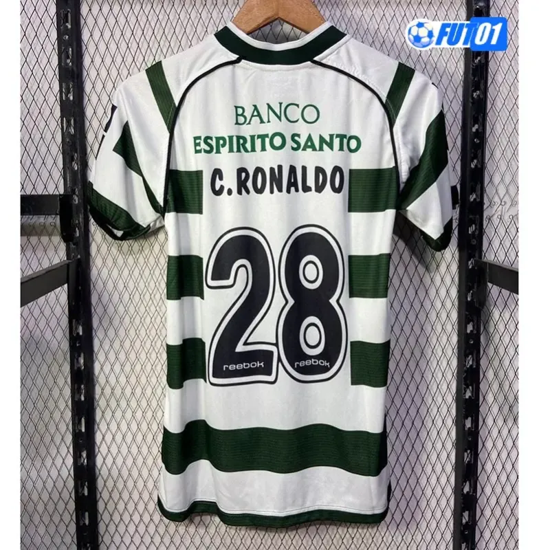 Camiseta C.RONALDO 28 Calidad AAA Lisboa Home Primera Equipación 2002/03 Antigua