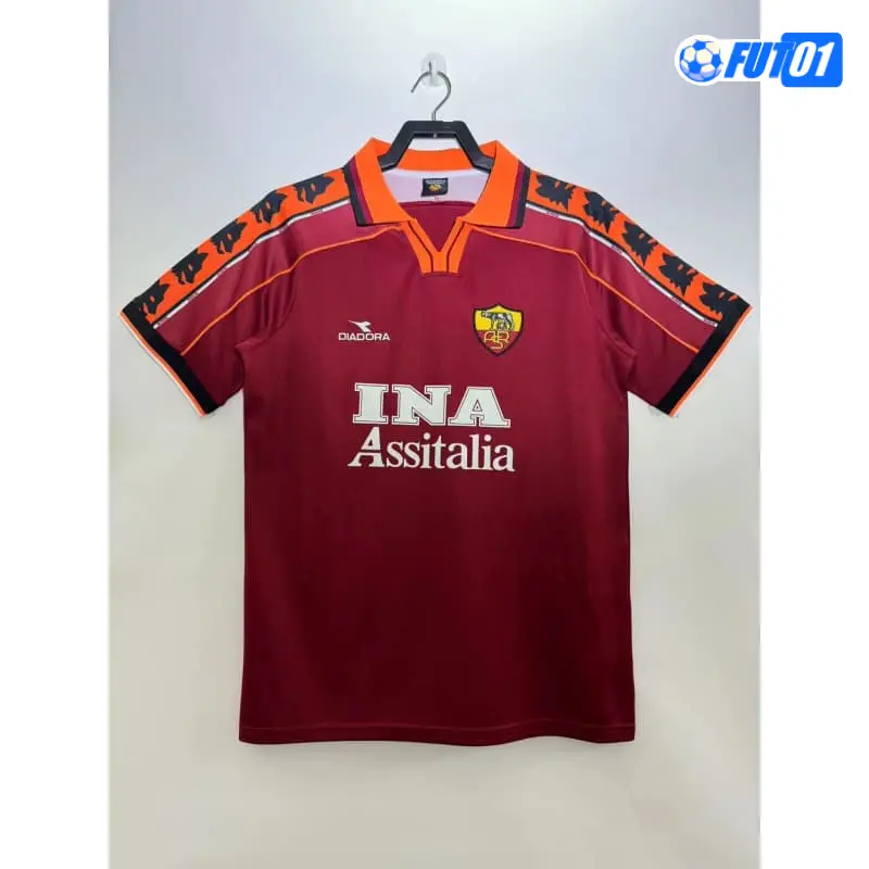 Camiseta TOTTI 10 Futbol AS Roma Local Primera Equipación 1998/99  Retro Clasico