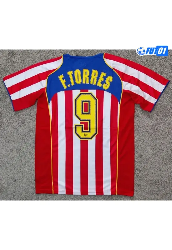 Camiseta F.TORRES 9 Replica Atlético de Madrid Home Primera Equipación 2004/05 Retro