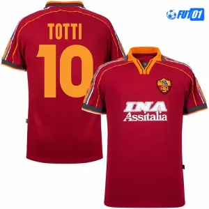 Camiseta TOTTI 10 Futbol AS Roma Local Primera Equipación 1998/99  Retro Clasico