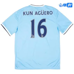 Camiseta KUN AGÜERO 16 Calidad Premium Manchester City Local Primera Equipación 2013/14 Retro