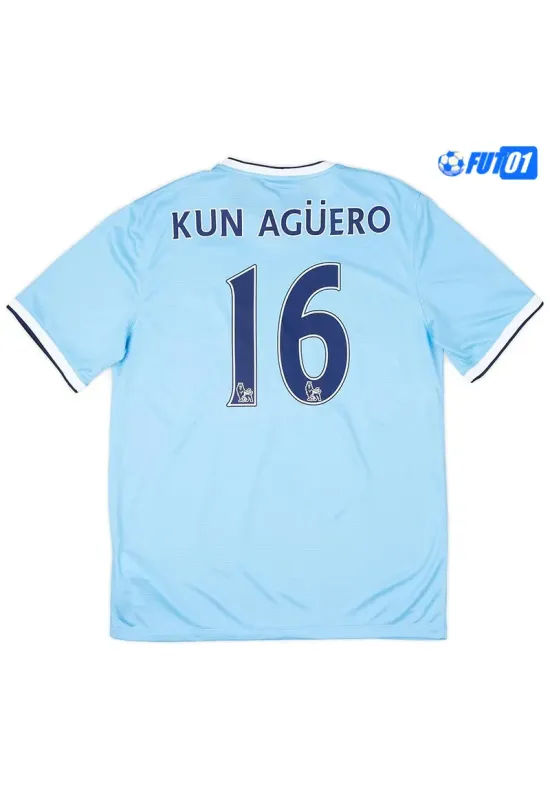 Camiseta KUN AGÜERO 16 Calidad Premium Manchester City Local Primera Equipación 2013/14 Retro