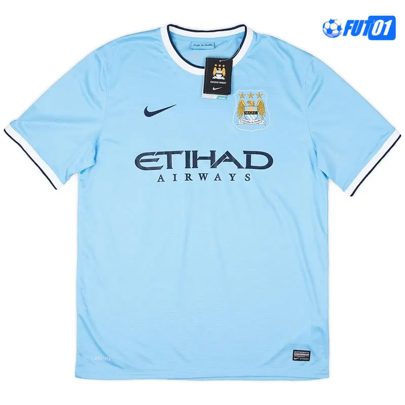 Camiseta KUN AGÜERO 16 Calidad Premium Manchester City Local Primera Equipación 2013/14 Retro