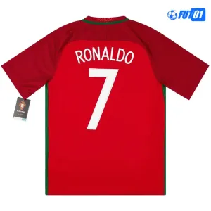 Camiseta RONALDO 7 Replica Portugal Local Primera Equipación 2016 Antigua