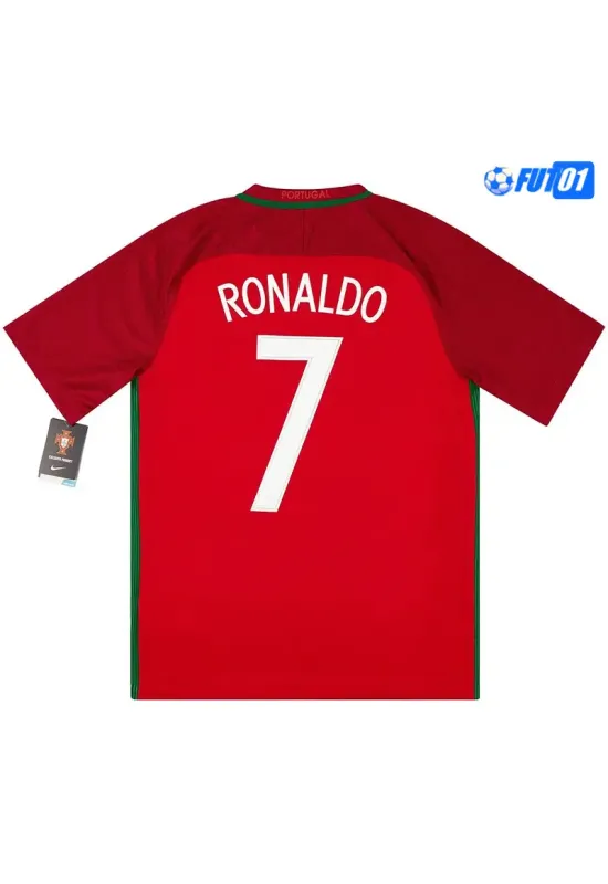 Camiseta RONALDO 7 Replica Portugal Local Primera Equipación 2016 Antigua