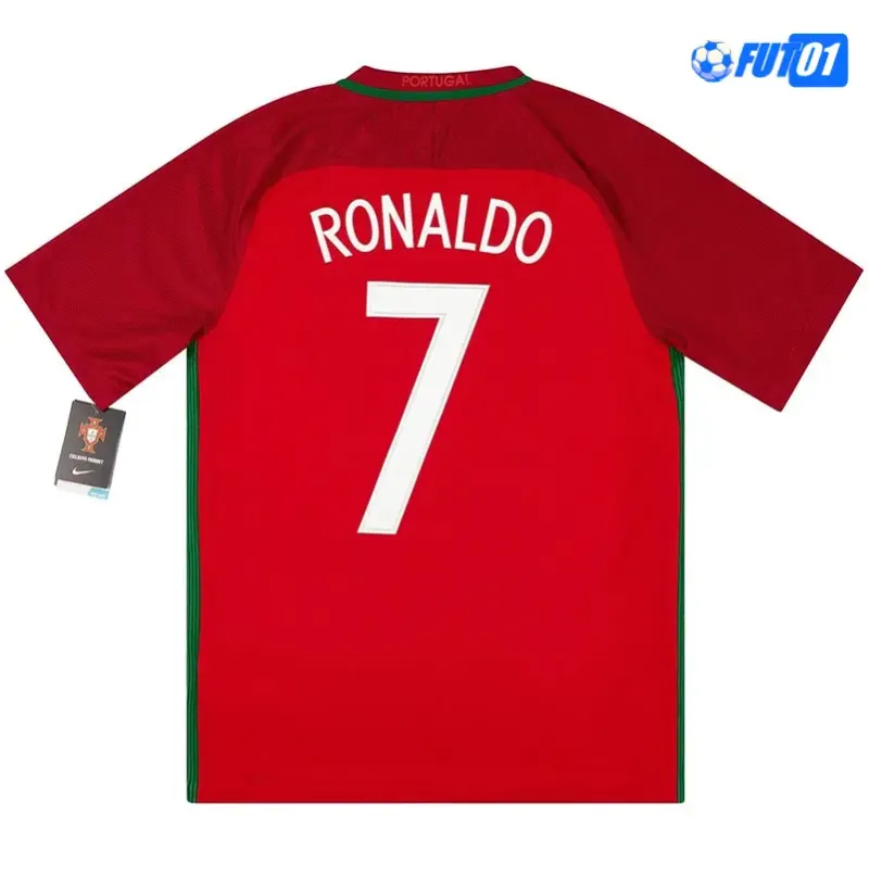 Camiseta RONALDO 7 Replica Portugal Local Primera Equipación 2016 Antigua