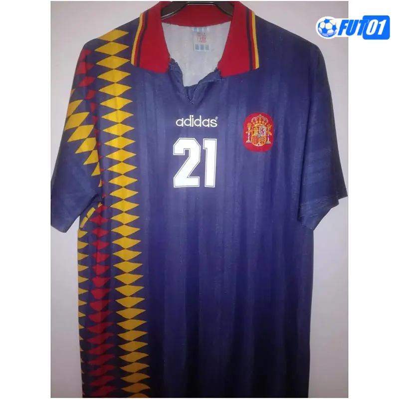 Camiseta LUIS ENRIQUE 21 Futbol España Away Segunda Equipación 1994 Vintage