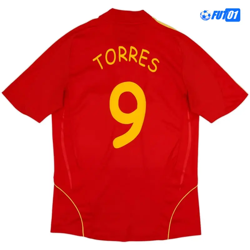 Camiseta TORRES 9 Replica España Local Primera Equipación 2008 Antigua