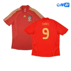 Camiseta TORRES 9 Replica España Local Primera Equipación 2008 Antigua