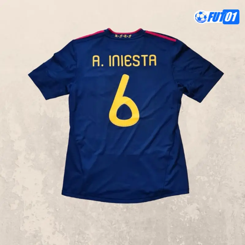 Camiseta A.INIESTA 6 Barata España Visitante 2010  Retro Clasico
