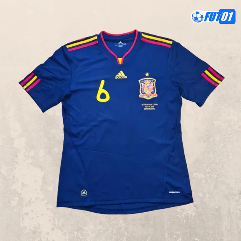 Camiseta A.INIESTA 6 Barata España Visitante 2010  Retro Clasico