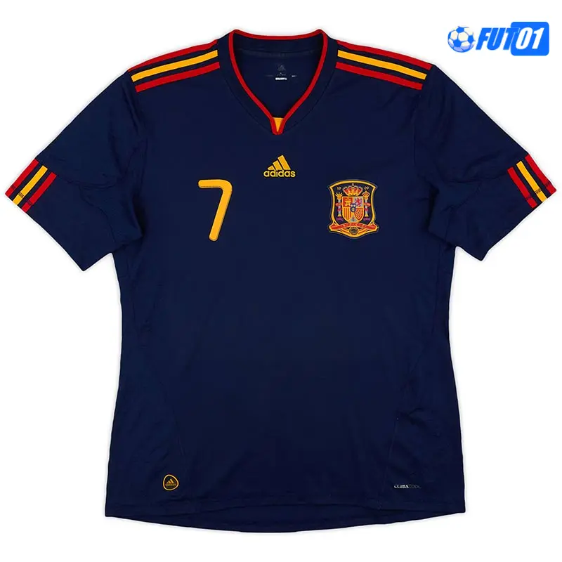 Camiseta DAVID VILLA 7 Calidad THAI España Segunda Equipación 2010 Retro
