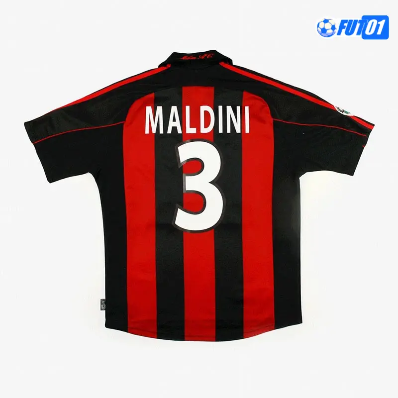 Camiseta MALDINI 3 Futbol AC Milán Primera Equipación 2000/01  Retro Clasico
