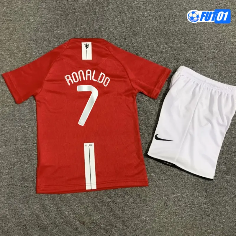 ﻿Camiseta RONALDO 7 Calidad AAA Manchester United Local  Retro Clasico 2007/08 Niño