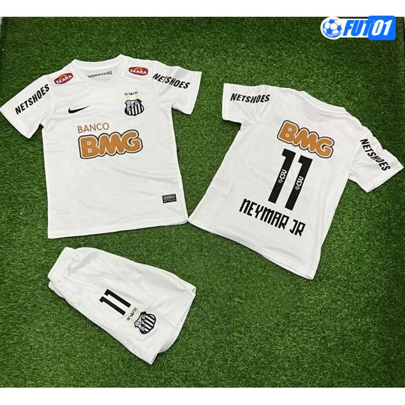 Camiseta NEYMAR JR 11 Calidad Premium Santos Primera Equipación 2011/12 Retro Niño